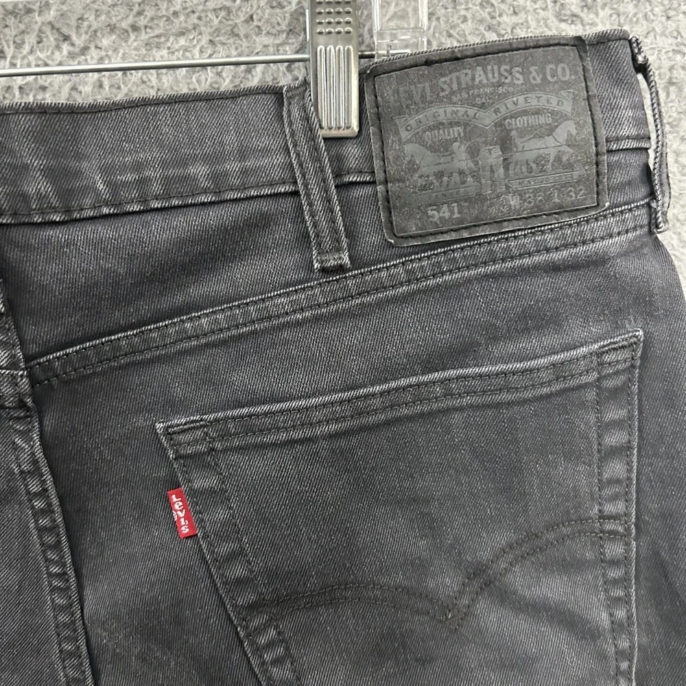 Levis Jeans Mens 38x32 Gray Denim 541‎ Athletic Fit Stretch American Red Tab